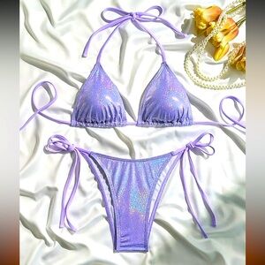 Shimmering Purple Bikini Set